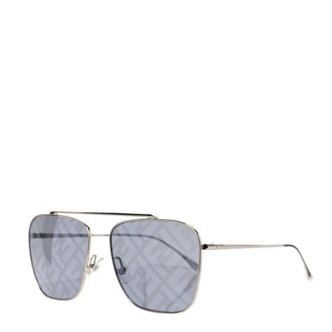 Fendi Metal Aviator Sunglasses FF0406/S Silver 